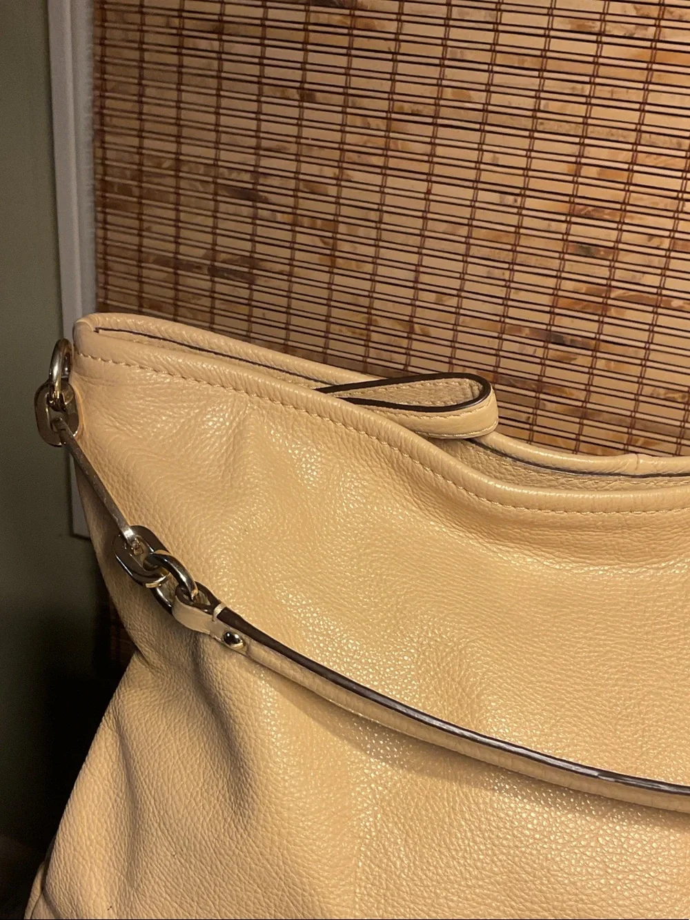 2013 27858 COACH MADISON PEBBLED LEATHER HOBO PURSE HANDBAG In TAN